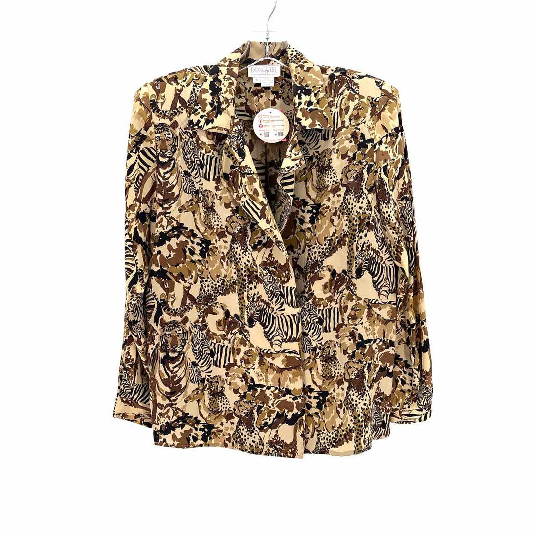 Size 6 DONCASTER Multi-Color Silk Shirt