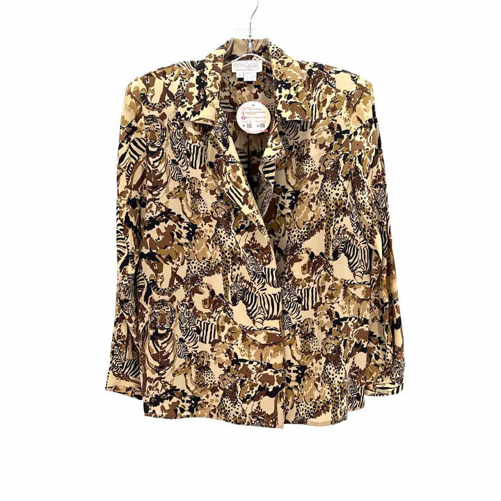 Size 6 DONCASTER Multi-Color Silk Shirt