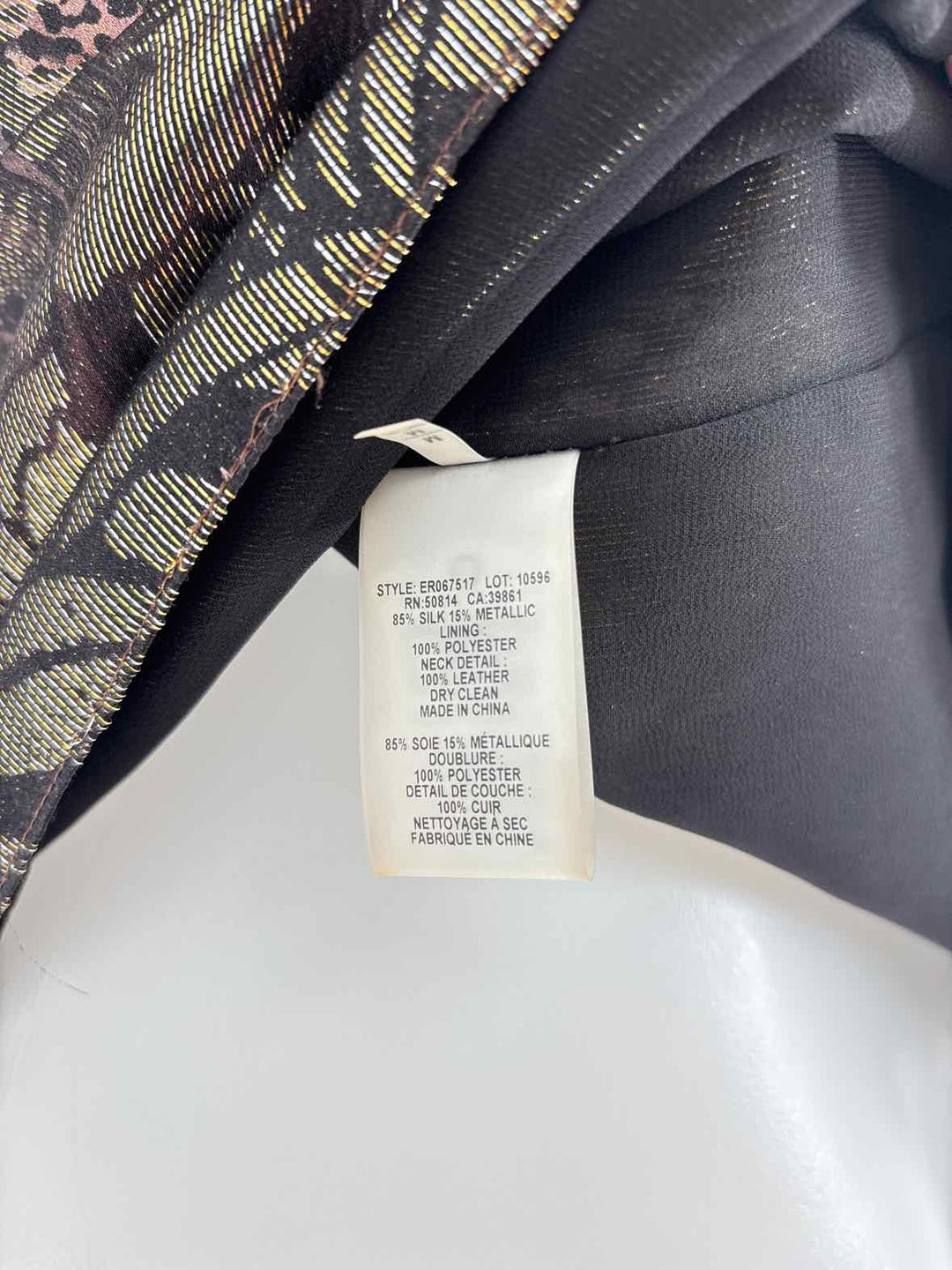 Size M ELIE TAHARI Gold Shirt