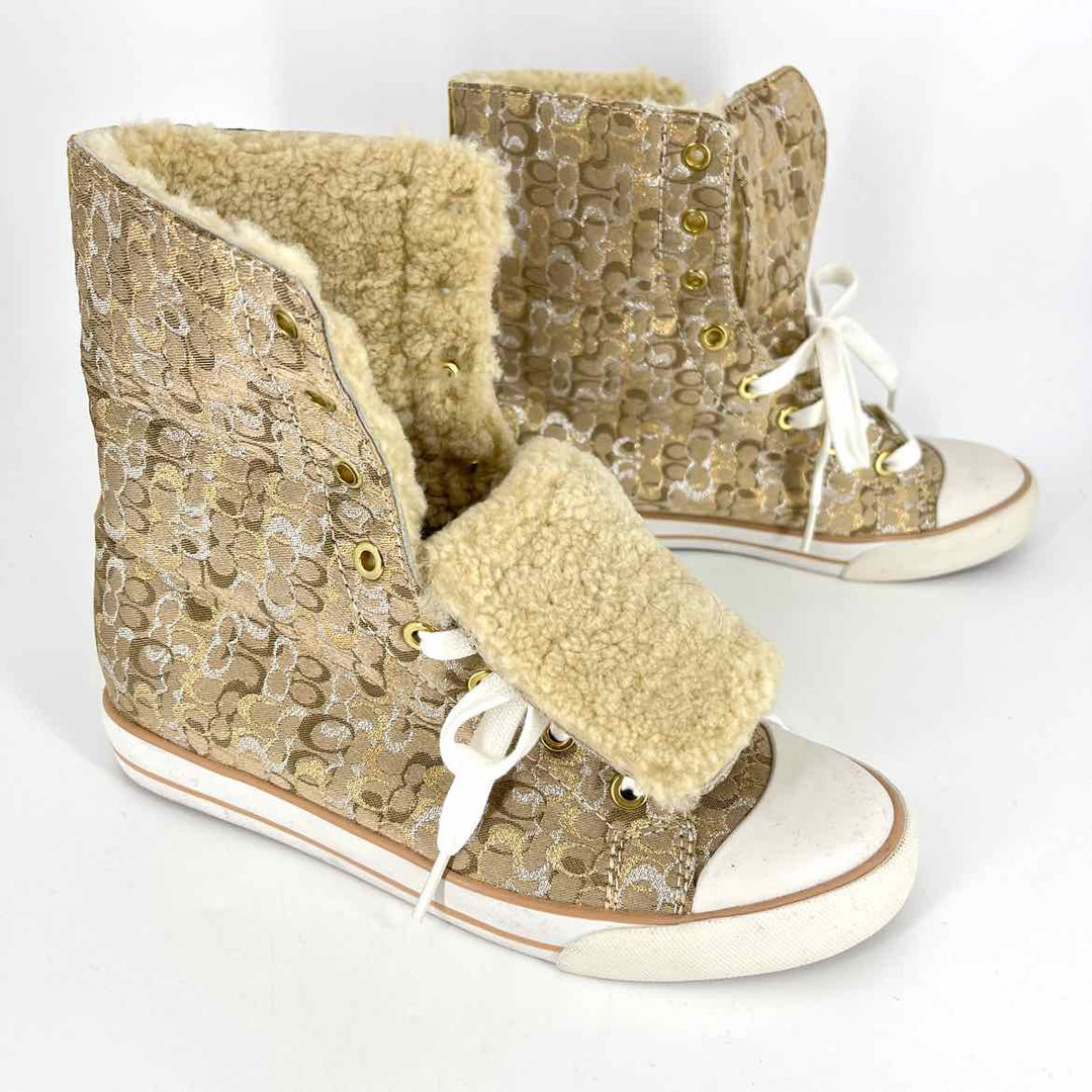 Shoe Size 7.5 Coach Gold Sneakers