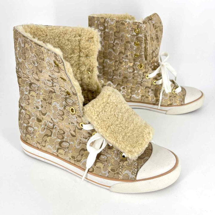 Shoe Size 7.5 Coach Gold Sneakers