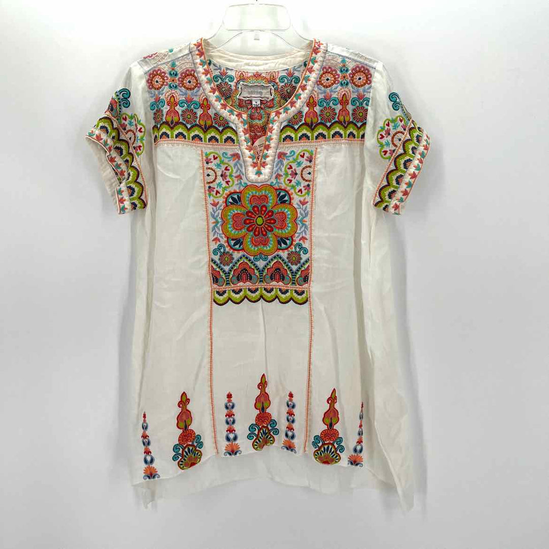 Size M Johnny Was White Cotton Shirt