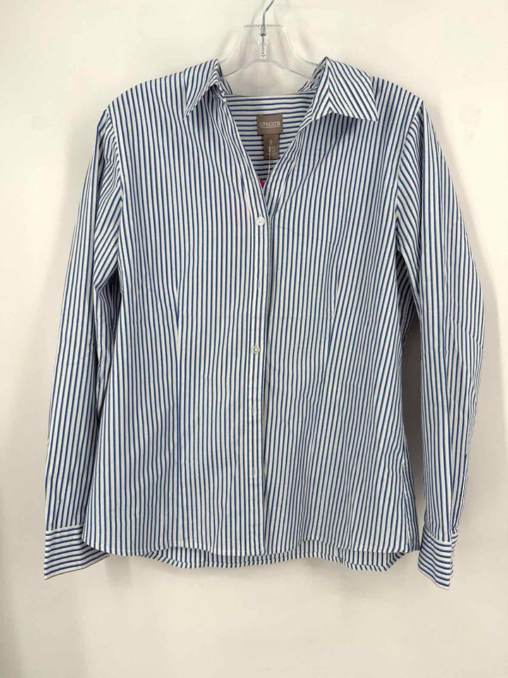 Size M Chico's Blue Print Shirt