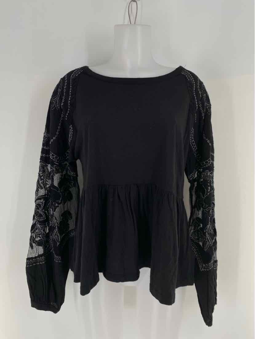 Size XS WE THE FREE Black Lace Shirt