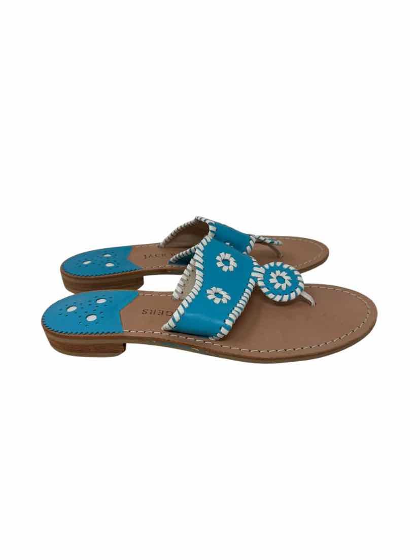 Shoe Size 9.5 Jack Rogers Teal Leather Sandals