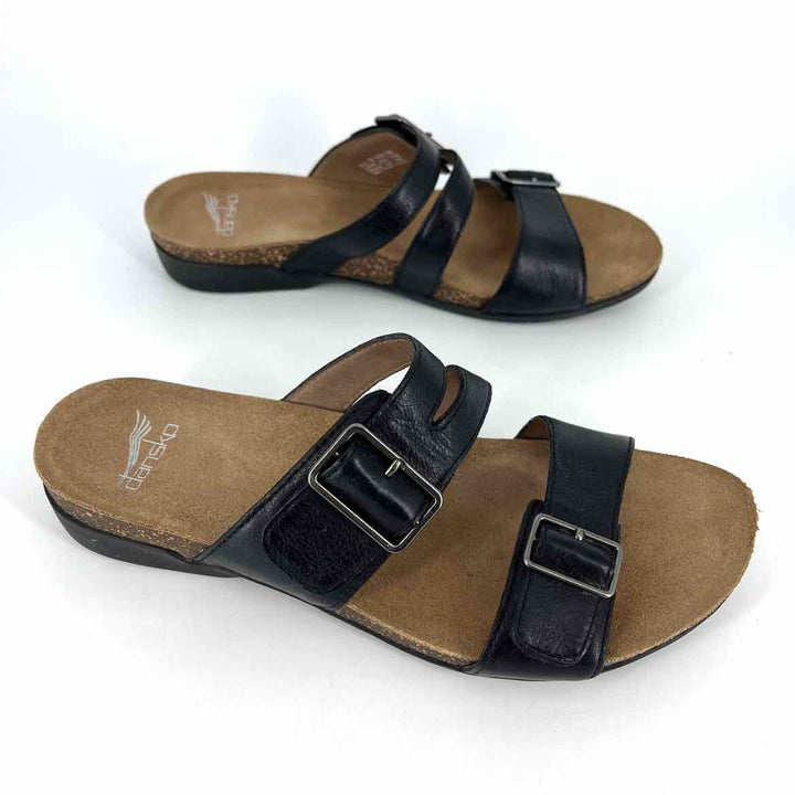 Shoe Size 38 DANSKO Black Leather Sandals