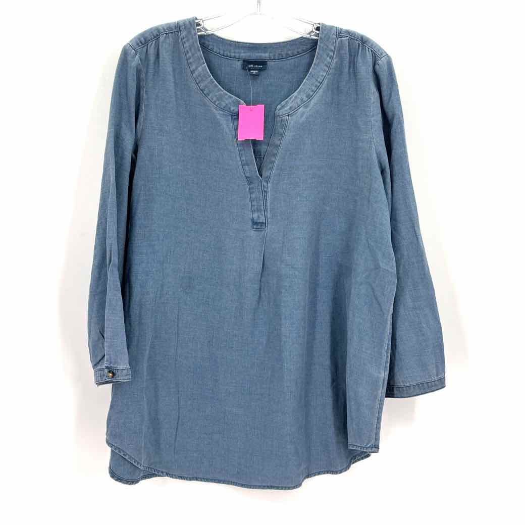Size M J JILL Blue Chambray Shirt