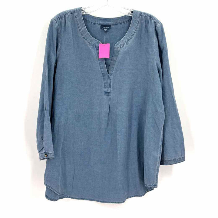 Size M J JILL Blue Chambray Shirt