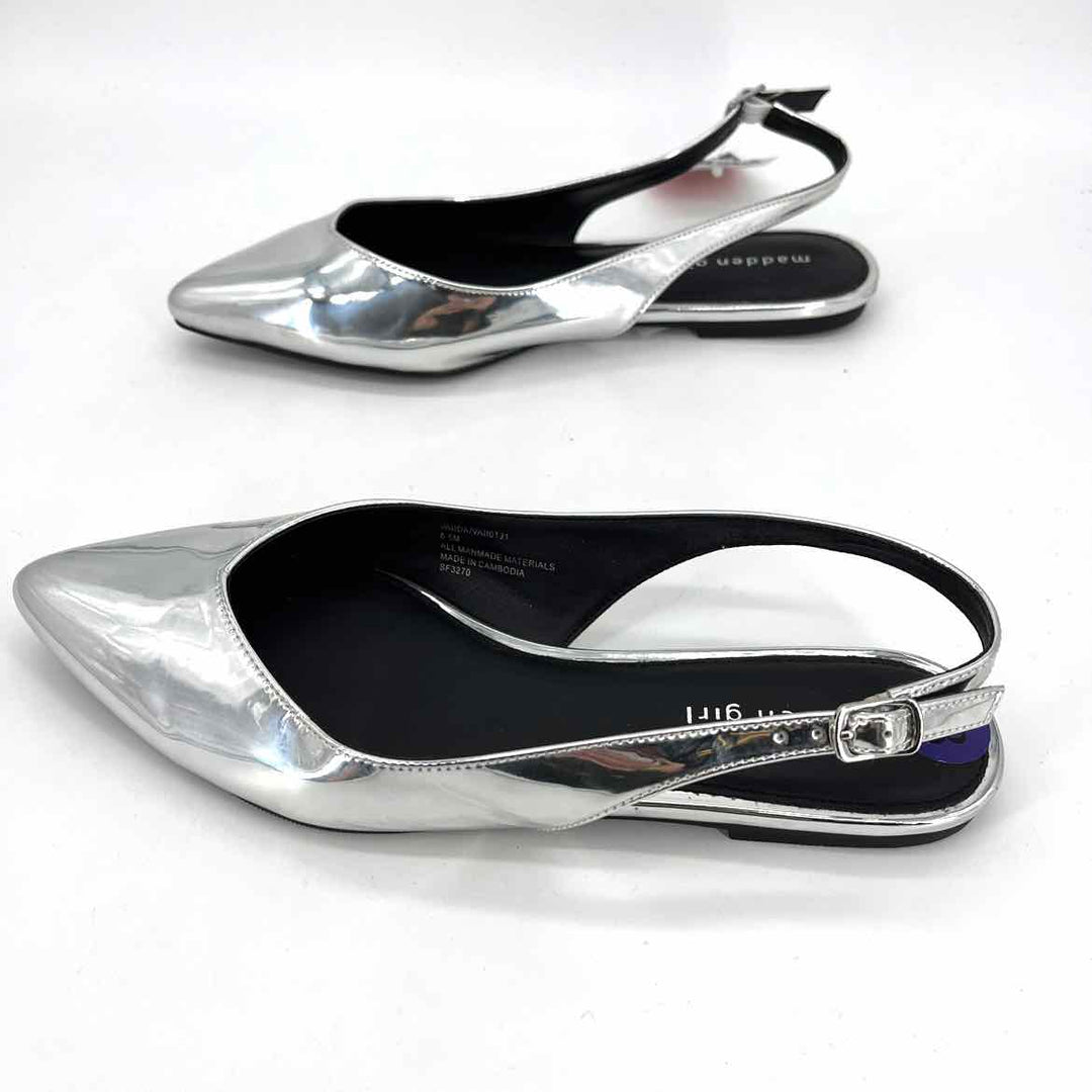 Shoe Size 8.5 Steve Madden Silver Flats