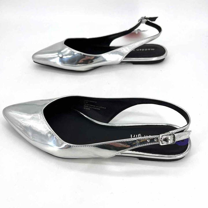 Shoe Size 8.5 Steve Madden Silver Flats