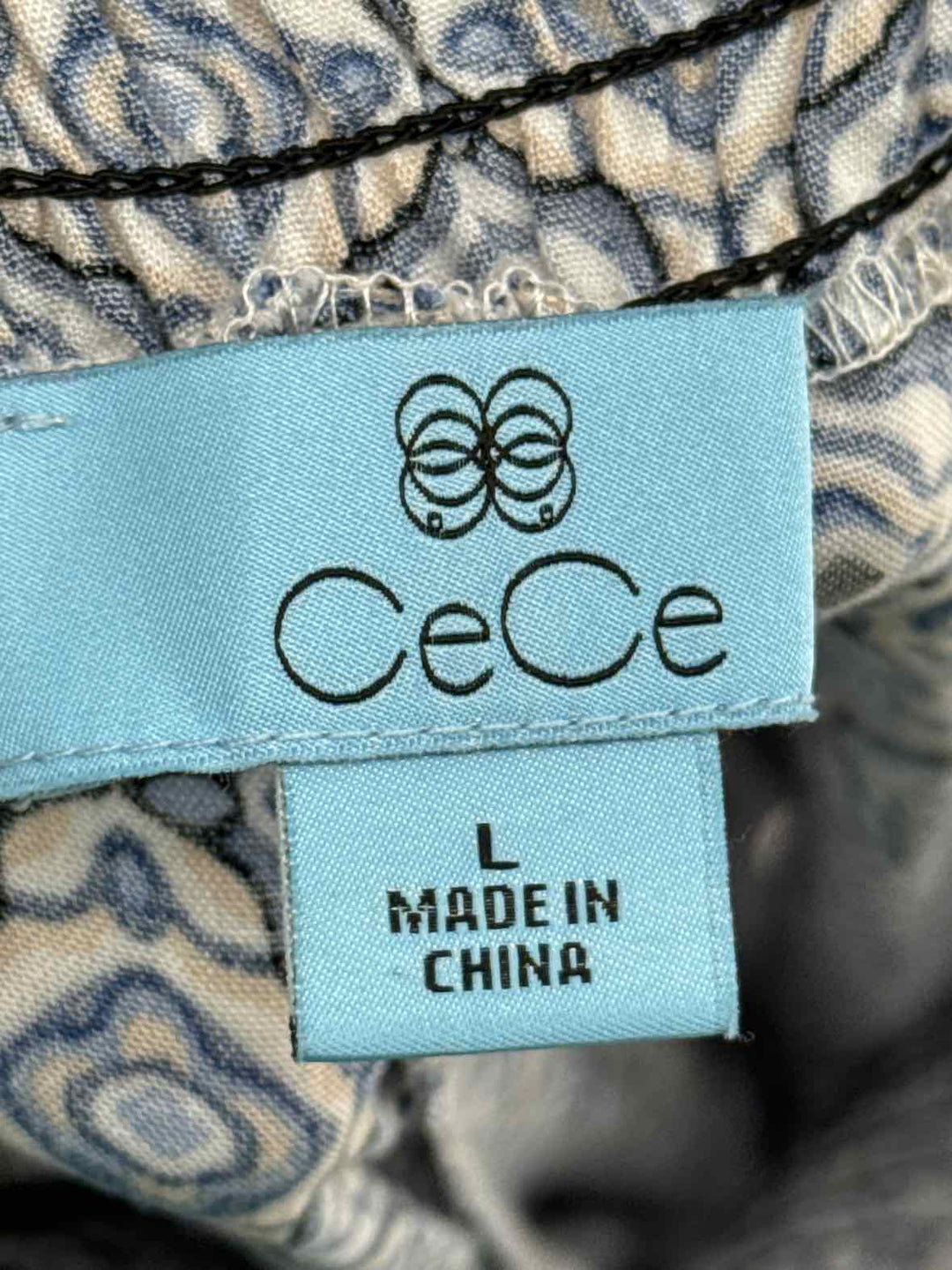 Size L CECE Blue Print 2 PC Dress
