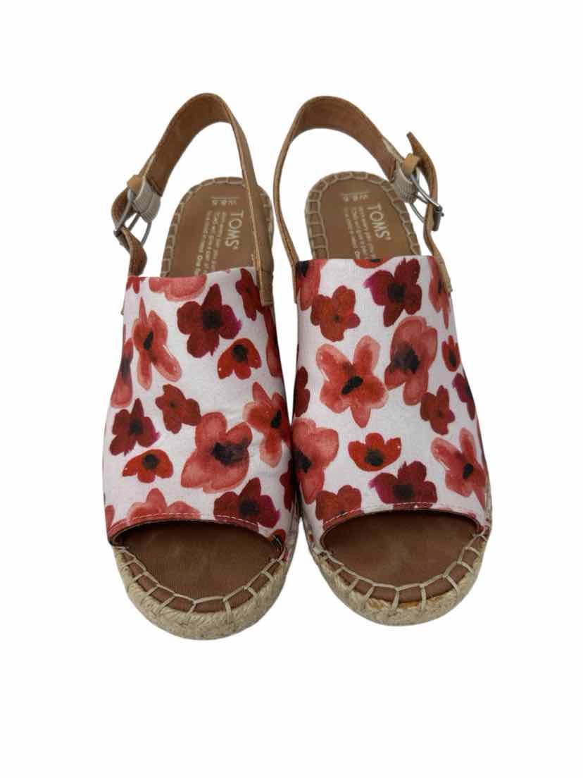 Shoe Size 8.5 Toms Red Sandals