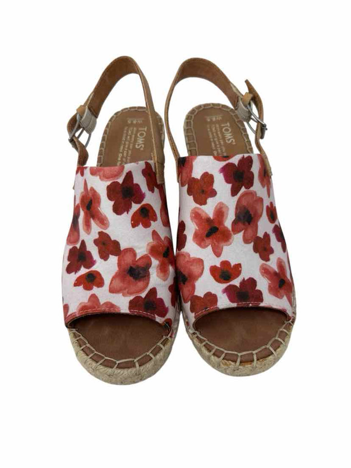 Shoe Size 8.5 Toms Red Sandals