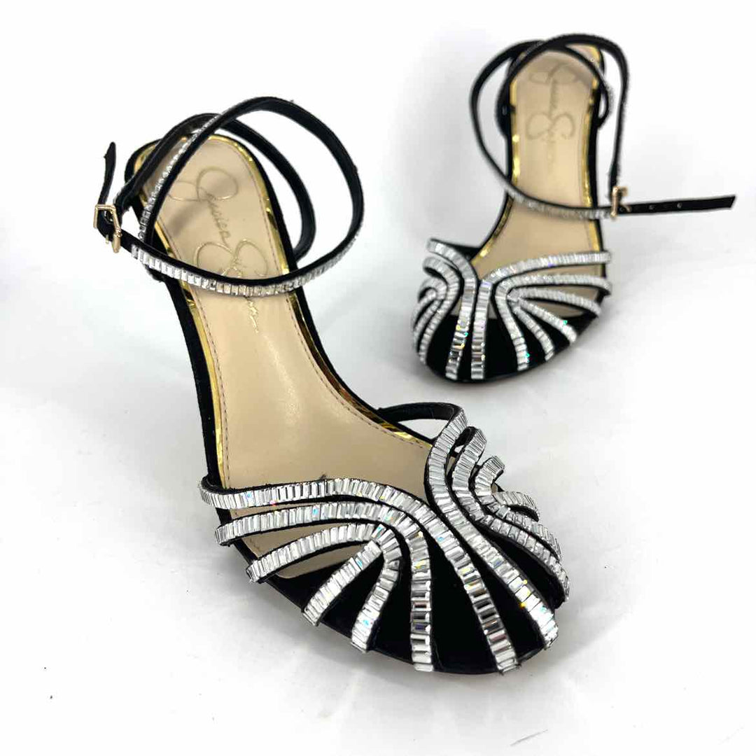 Shoe Size 8 Jessica Simpson Black Rhinestone Pumps