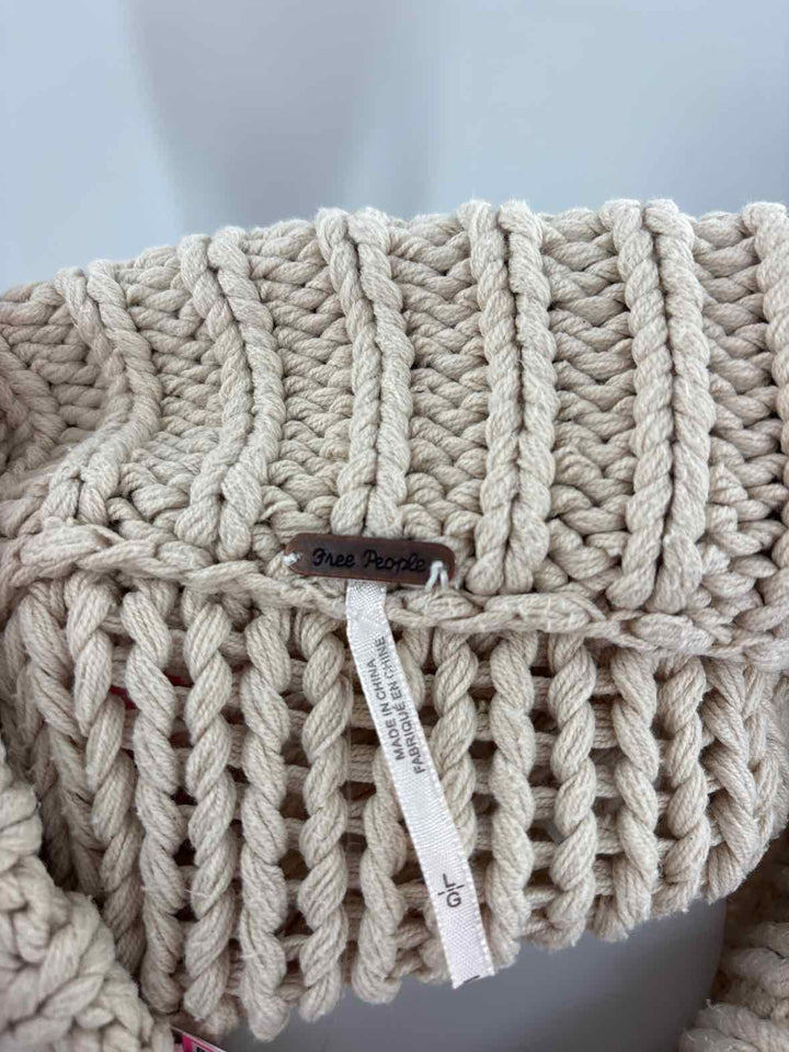 Size L FREE PEOPLE Tan Knit Sweater