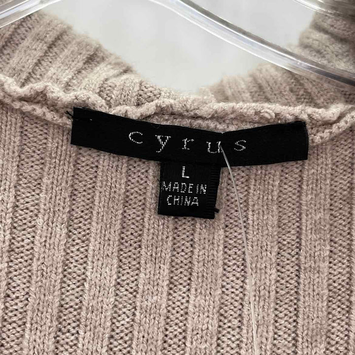 Size L CYRUS Tan Knit Cardigan