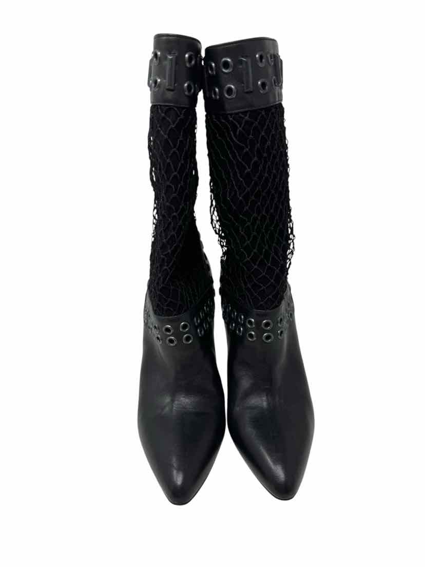 Shoe Size 38.5 BRIAN ATTWOOD Black Leather Boots