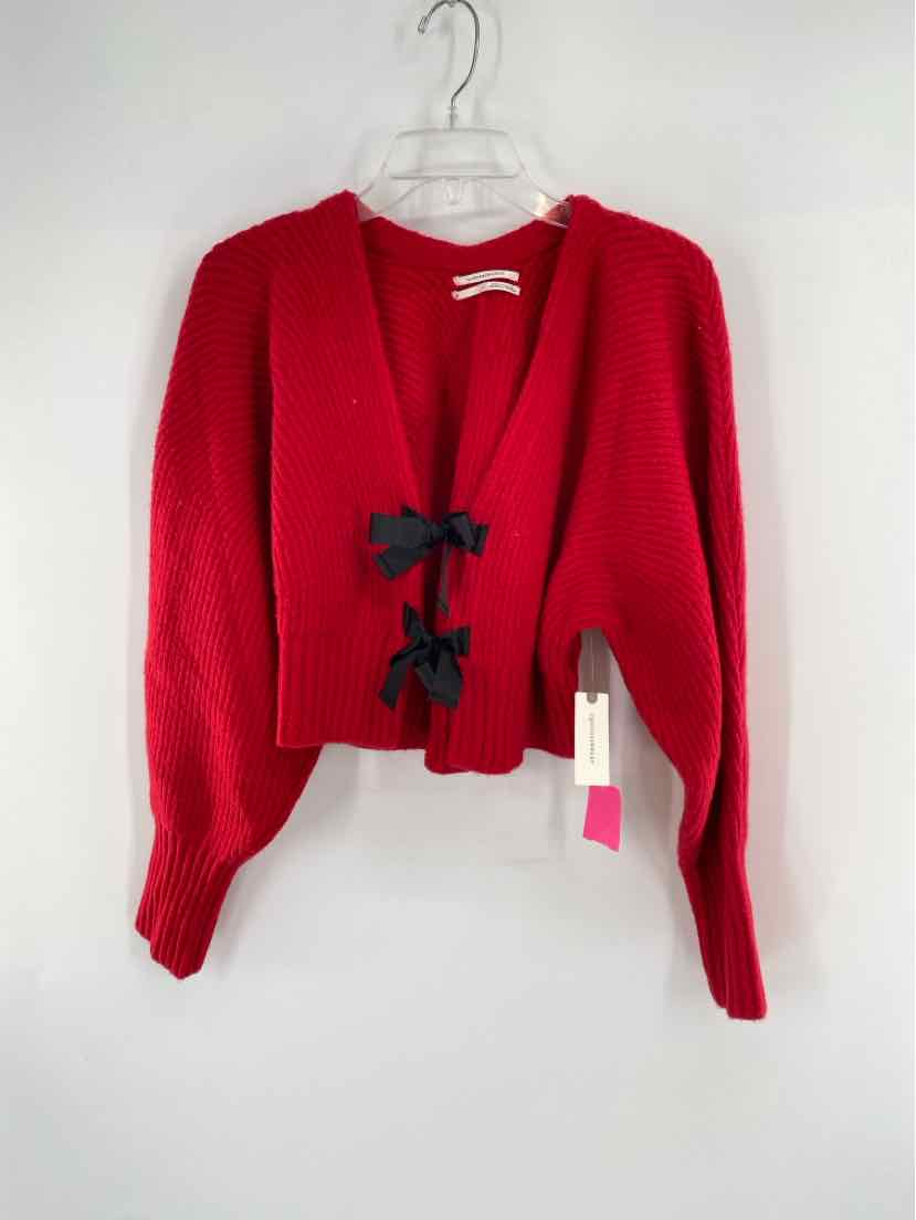 Size M Anthropologie Red Cardigan