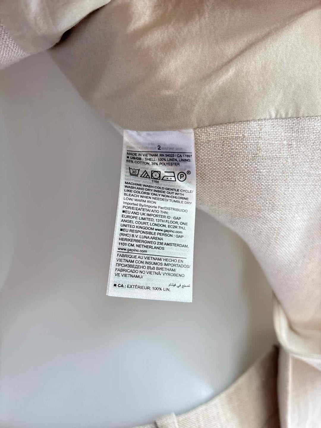 Size 2 Banana Republic Tan Linen 2 PC Dress