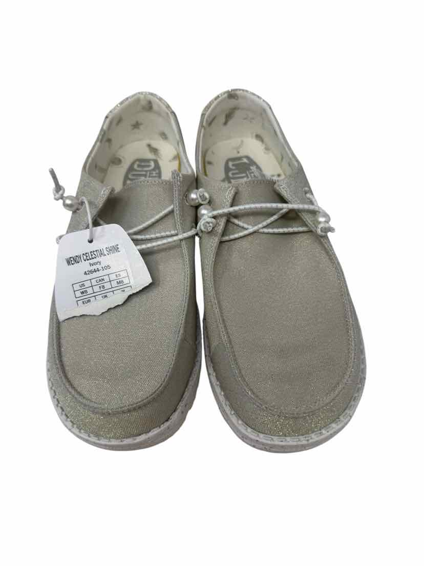 Shoe Size 8 HEY DUDE Silver Sneakers