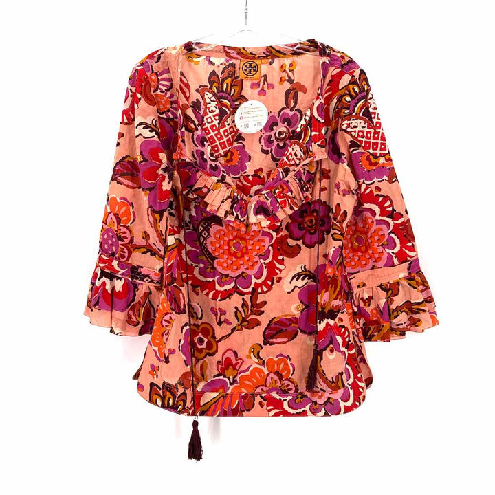 Size 10 Tory Burch Peach Cotton Shirt