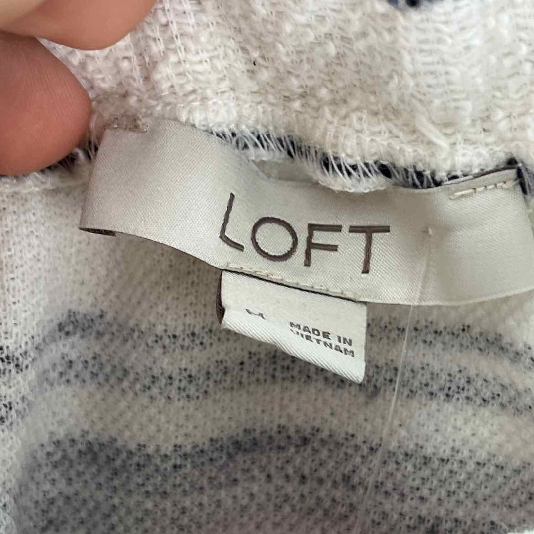 Size M LOFT White Print Skirt