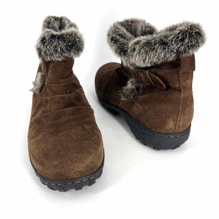 Shoe Size 9 KHOMBU Brown Leather Faux Fur Boots