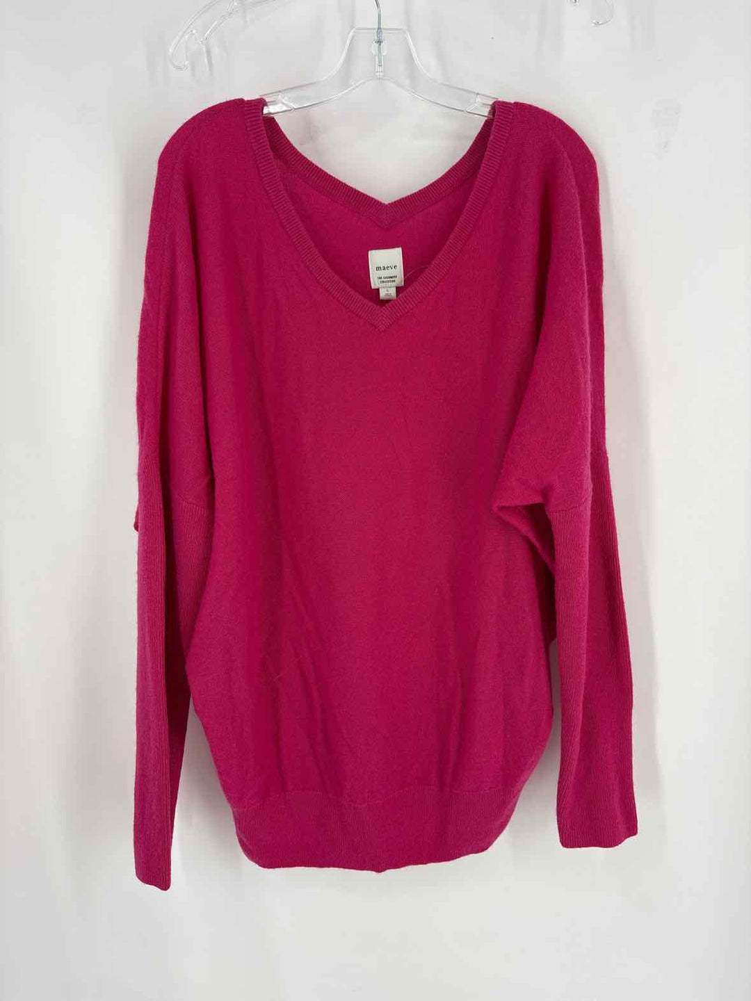 Size L MAEVE Fuschia Cashmere Sweater