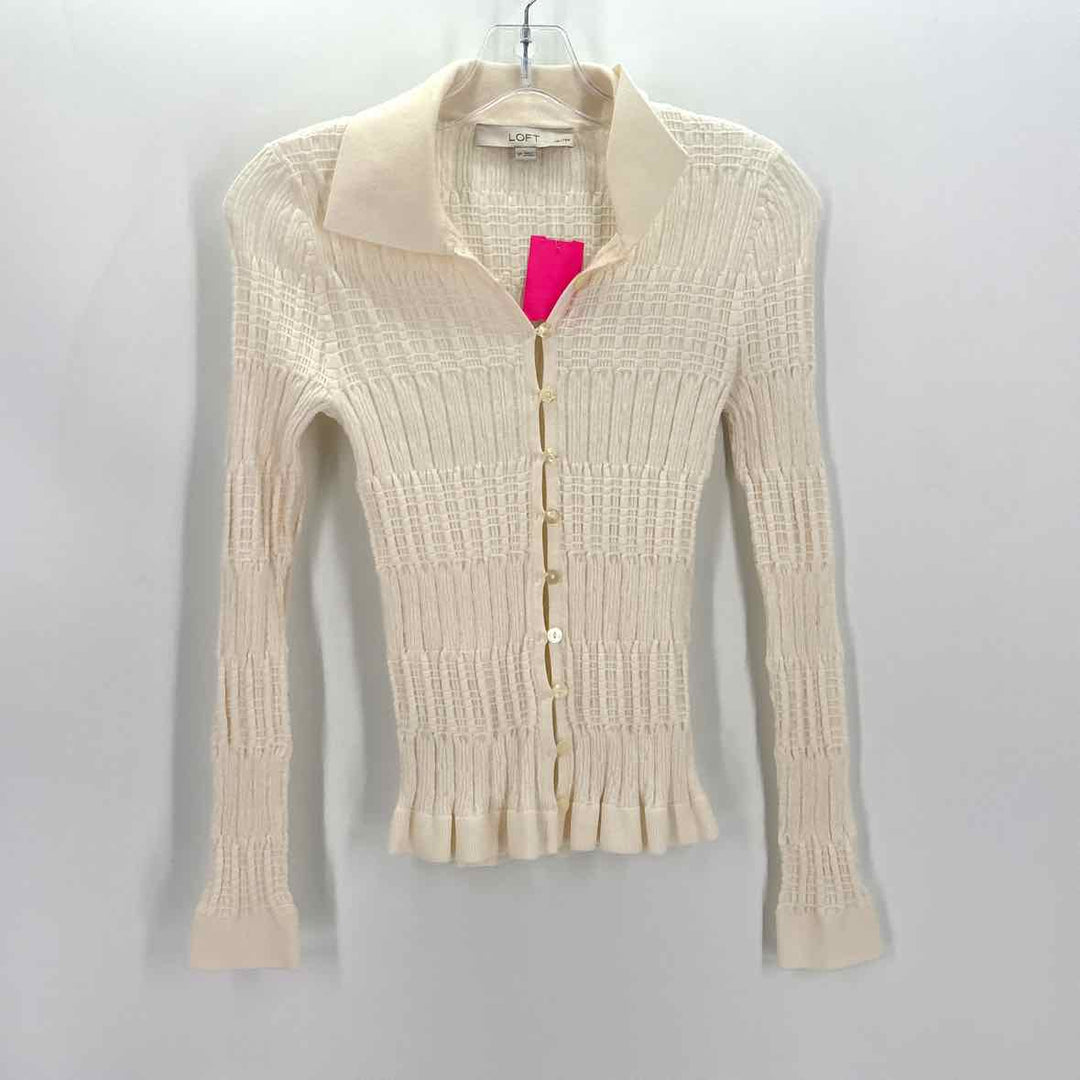 Size S Ann Taylor Ivory Cotton Shirt