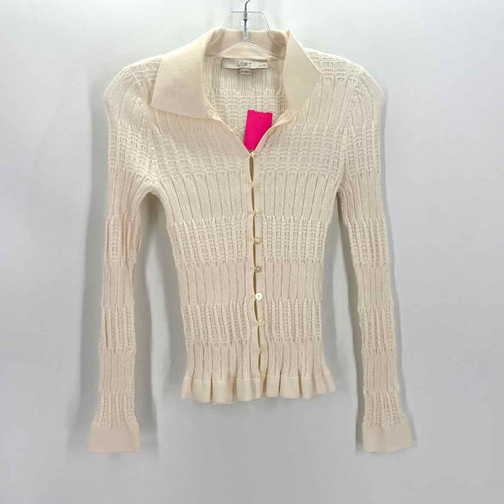 Size S Ann Taylor Ivory Cotton Shirt