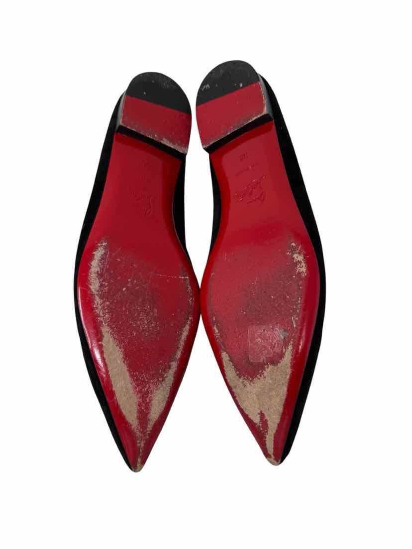 Shoe Size 39 CHRISTIAN LOUBOUTIN Black Suede Luxury - Flats
