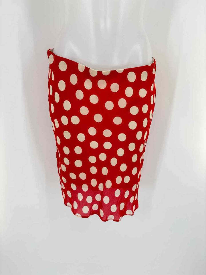 Size M J Crew Red Print Skirt
