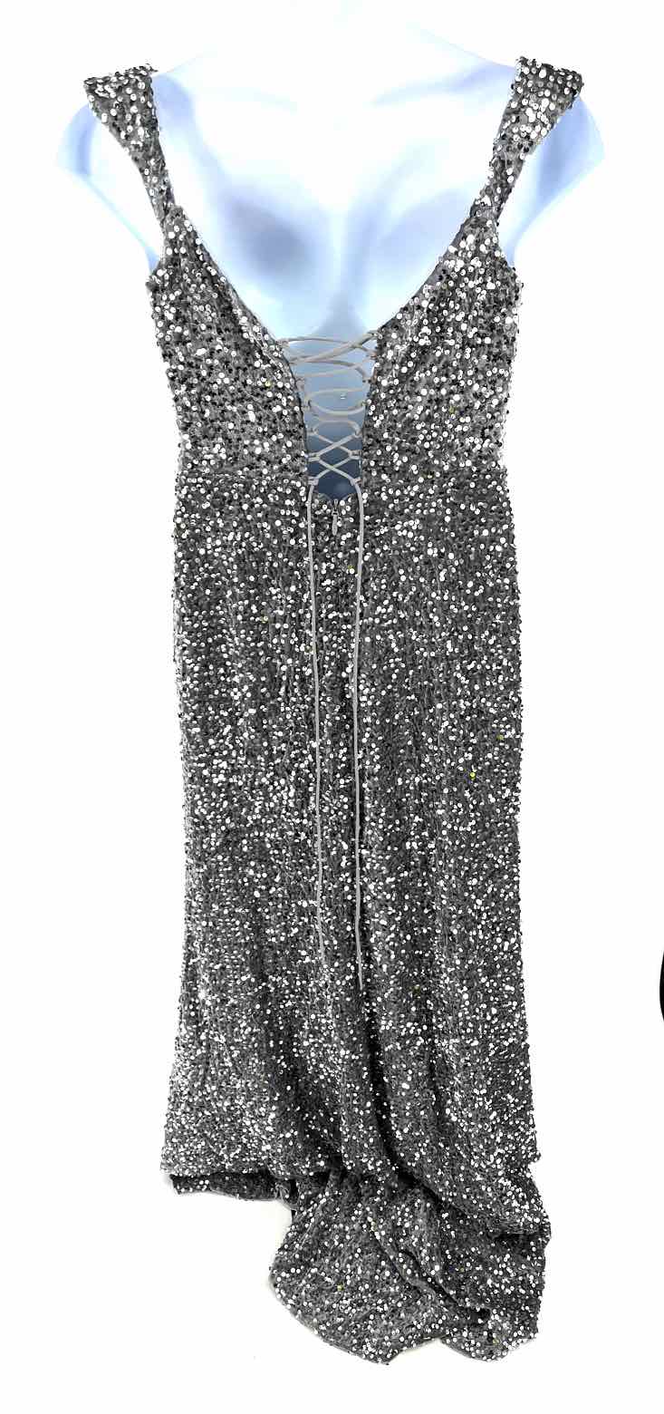 Size XL Silver Velvet Sequined Dress