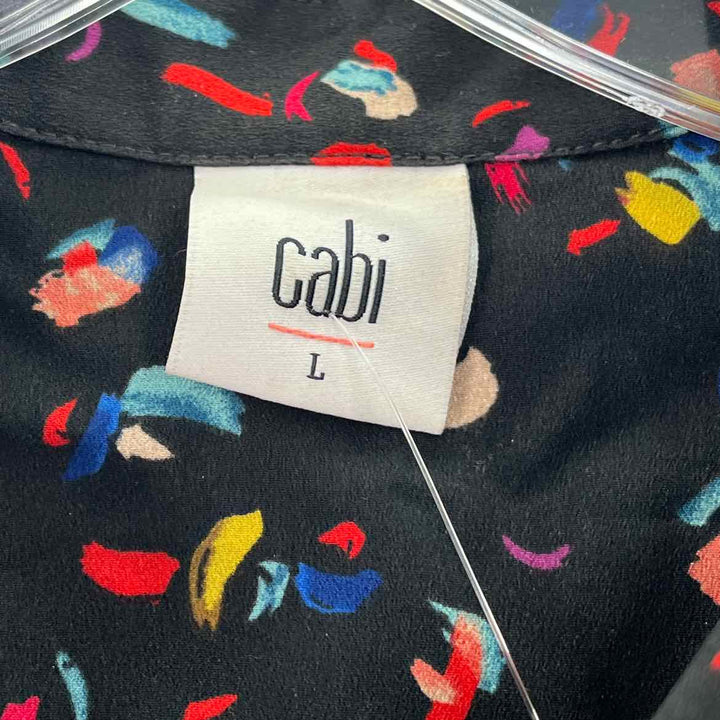 Size L CABI Black Print Shirt