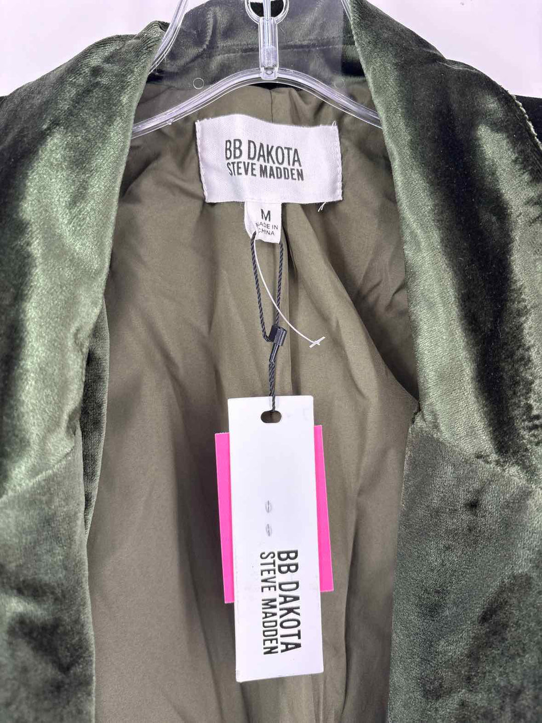 Size M BB Dakota Green Velour Jacket