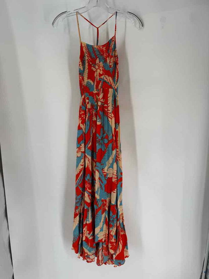 Size S FREE PEOPLE ORANGE PRINT Dress