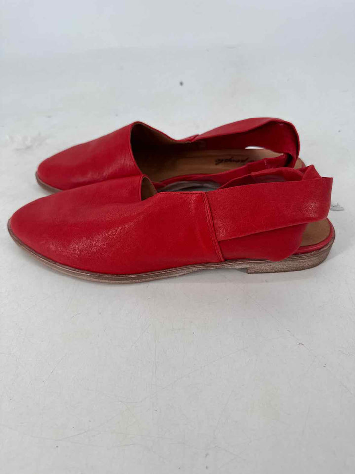 Shoe Size 40 FREE PEOPLE Red Leather Flats