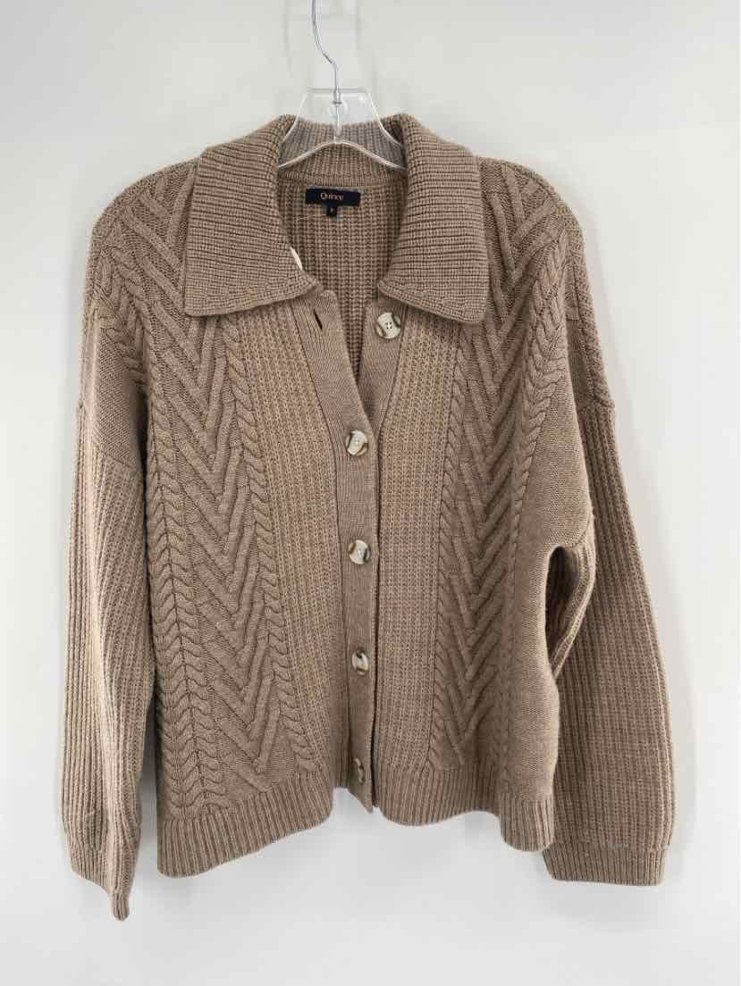 Size S QUINCE Tan Knit Cardigan