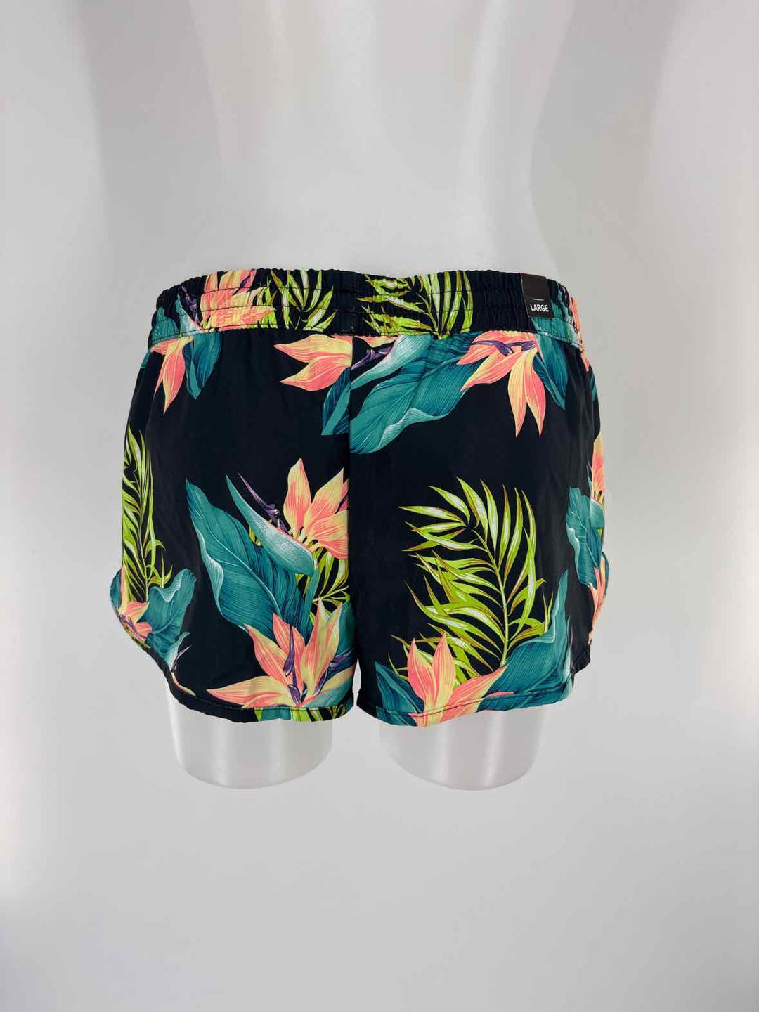 Size L Black Print Shorts