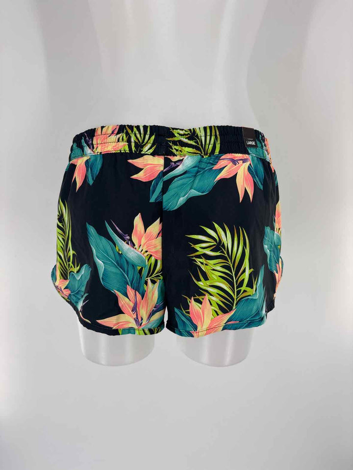 Size L Black Print Shorts