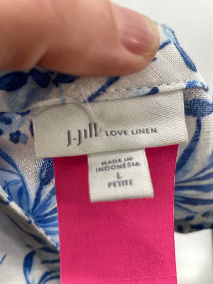 Size L J JILL White Print Dress