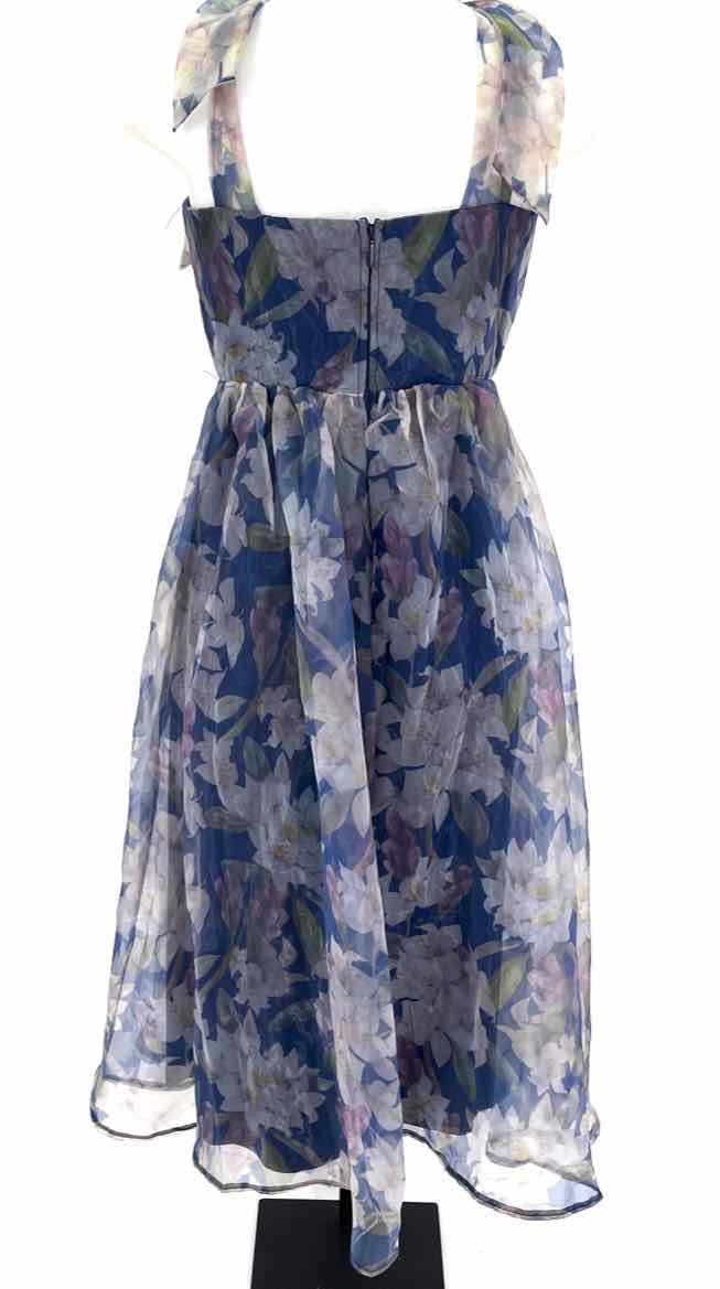 Size M LULUS Blue Print Dress