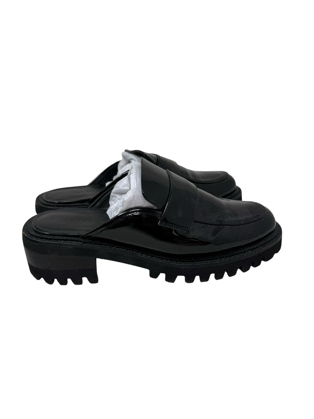 Shoe Size 7.5 AEROSOLES Black PATENT Mules