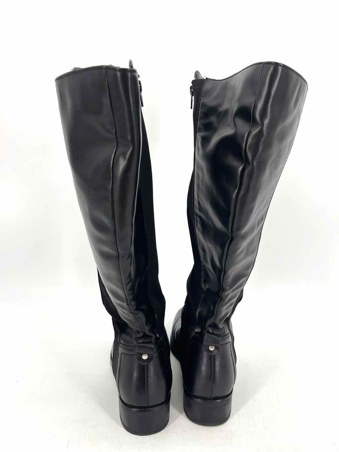 Shoe Size 9 Black Faux Leather Boots