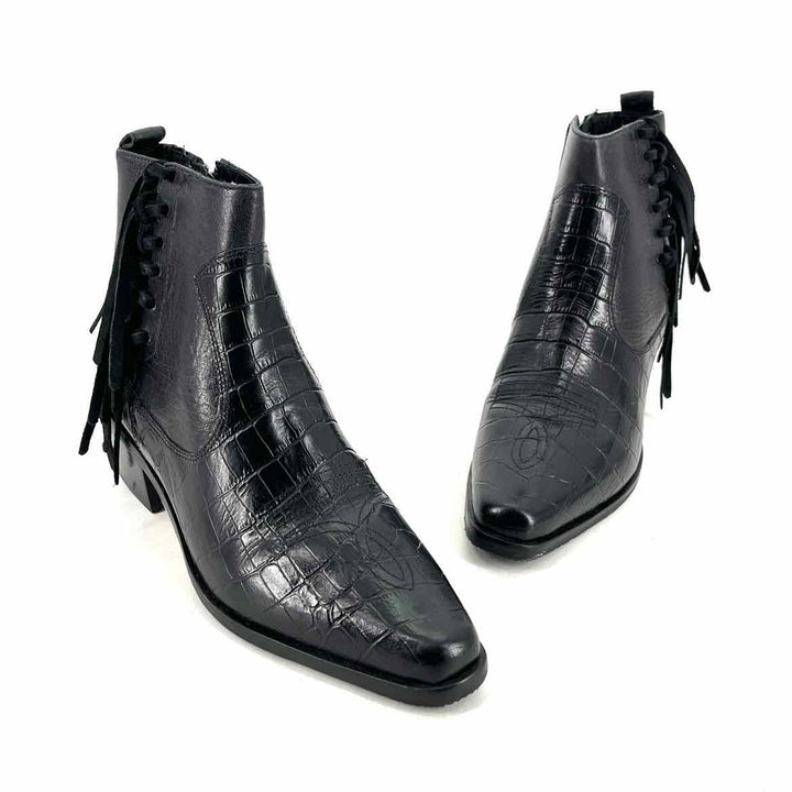 Shoe Size 8.5 DONALD PLINER Black Leather Boots
