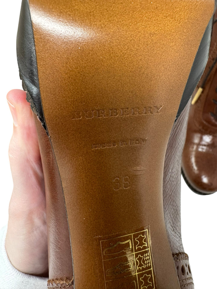 Shoe Size 38 Burberry Tan Leather Luxury - Boots