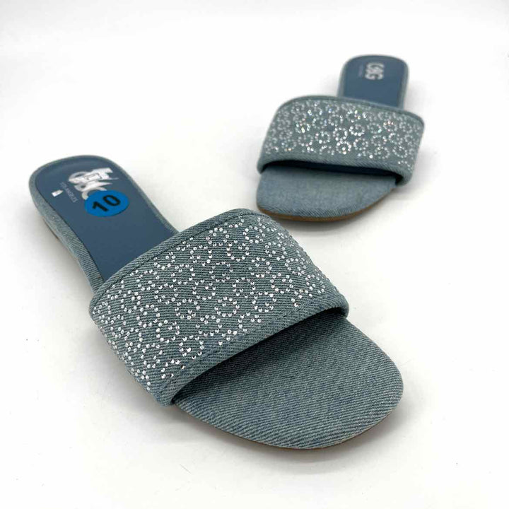 Shoe Size 10 Blue Denim Sandals