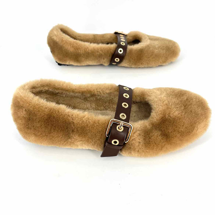 Shoe Size 9.5 Steve Madden Camel Faux Fur Slippers