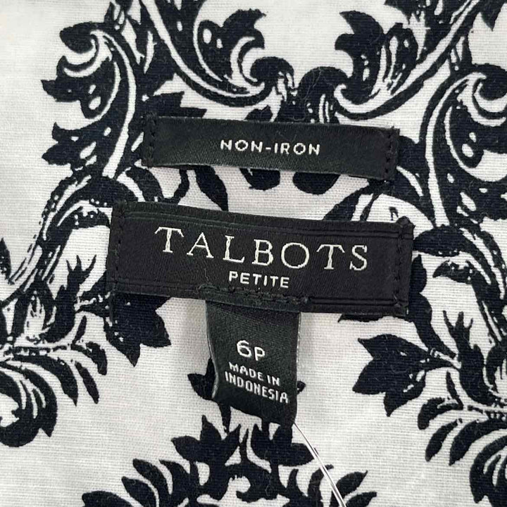 Size 6 Talbots Black/White Shirt