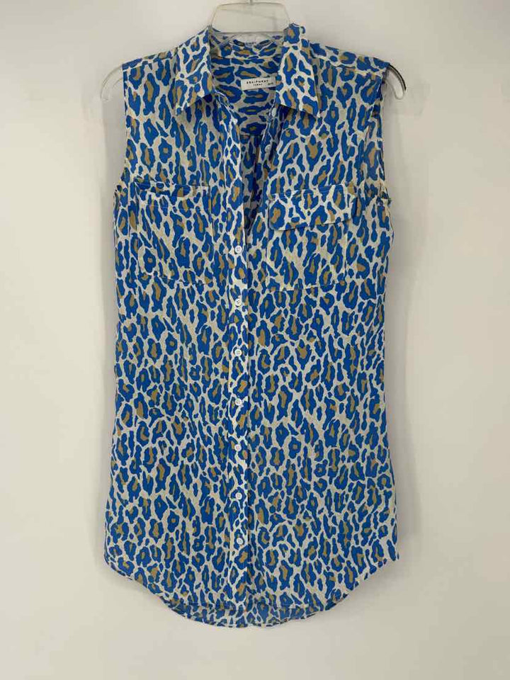 Size XS EQUIPMENT Blue Print Shirt